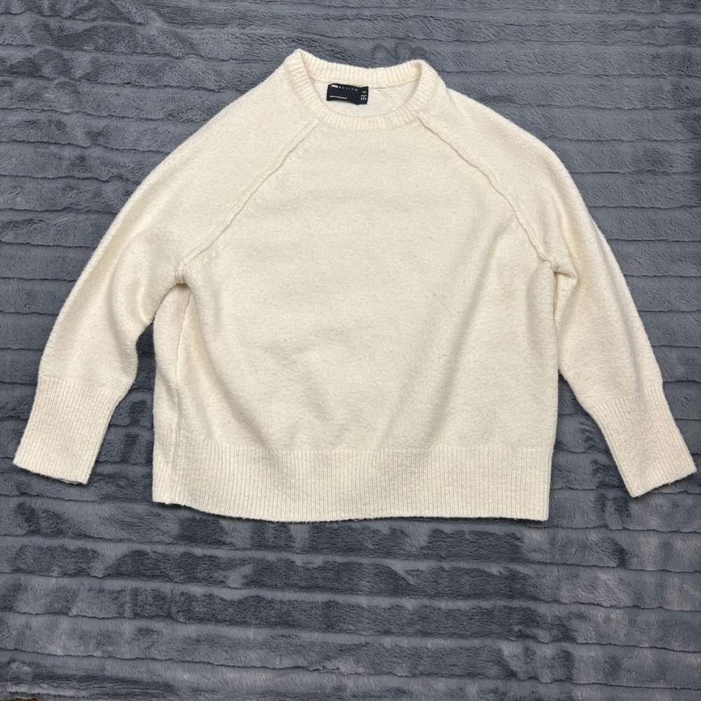 ASOS DESIGN Petite Cream Raglan Sleeve Crew Neck Sweater Off White Size US 6